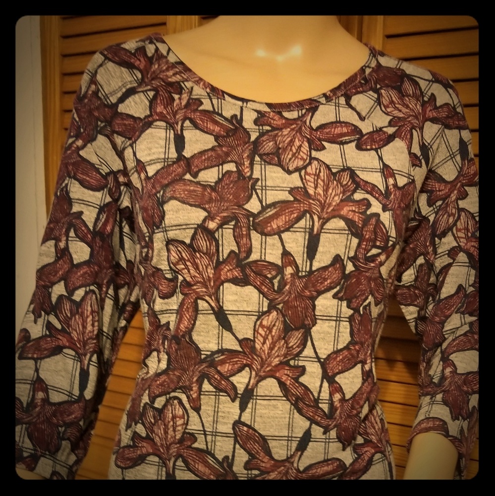 3/4 sleeve print blouse